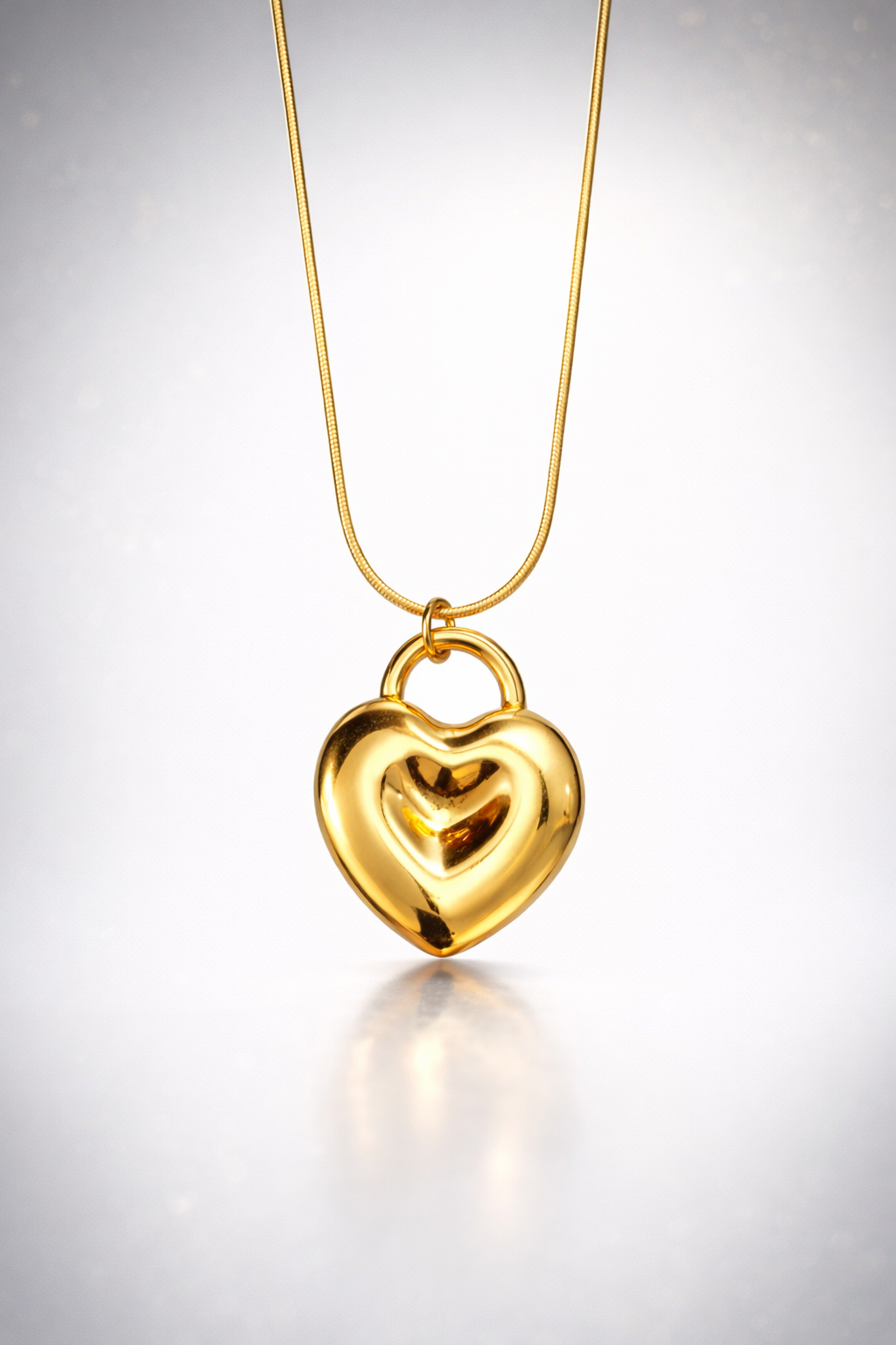 Golden Embrace Heart Pendant Necklace