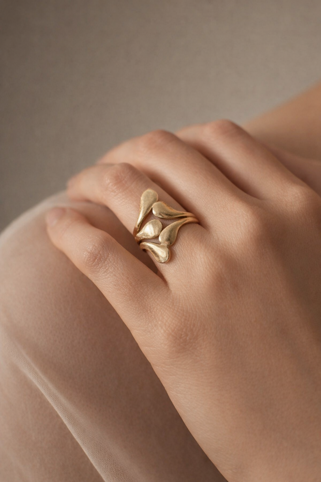 Wave Gold Statement Ring